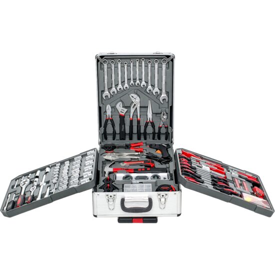 Trusa scule 188 piese chei, tubulare, clești, șurubelnițe și accesor, servieta din aluminiu, Kraft