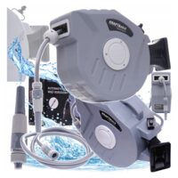 Tambur automat, furtun pentru gradina  20 metri, diametru conector 3/4", presiune de lucru 8 - 24 bari, diametru furtun 1/2", Kraft