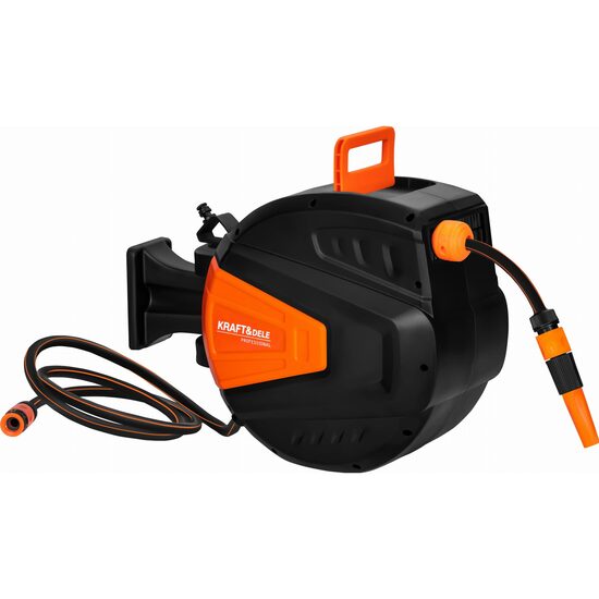 Tambur automat, furtun pentru gradina, diametru conector 3/4", presiune de lucru 8 - 24 bari, diametru furtun 1/2", 20 metri, Kraft