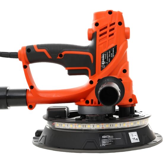 Slefuitor pentru pereti cu sac si sistem de aspirare iluminarea LED, putere 1500 W, disc 225 mm, Kraft