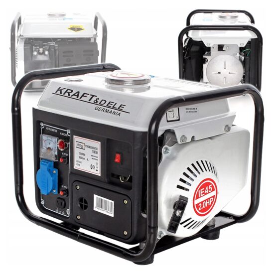 Generator pentru curent electric monofazic, 1200W, 2 CP, pornire manuala, motor in 2 timpi racit cu aer, alb, Kraft
