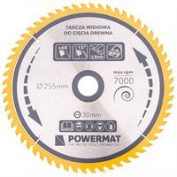 Disc, lamă de ferăstrău pentru lemn, 255x30x60Z, Powermat