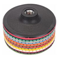 Set 7 discuri diamantate pentru slefuire umeda, dimensiune 100mm, Powermat