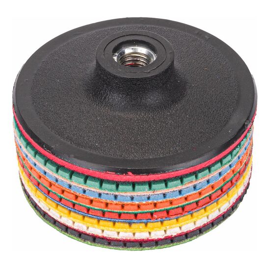 Set 7 discuri diamantate pentru slefuire umeda, dimensiune 100mm, Powermat