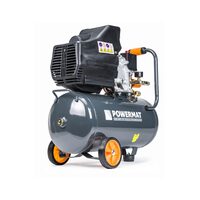 Compresor de aer 24 litri cu 1 piston, 1.85 kW 2.5 CP, 8 bari, debit 206 l/min, 2 manometre, Powermat