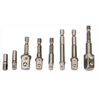 Set adaptoare HEX pentru bormasina si masina de insurubat, 1/2" 1/4", 3/2", 8 piese,  Powermat