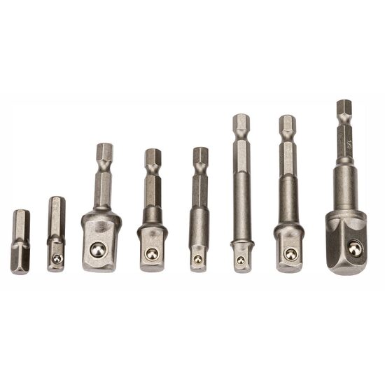 Set adaptoare HEX pentru bormasina si masina de insurubat, 1/2" 1/4", 3/2", 8 piese,  Powermat