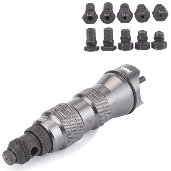 Set adaptor bormasina pentru nituit, pop-nit, piulite nituibile, 6 elemente, Powermat 