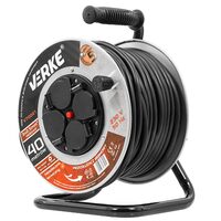 Tambur prelungitor cablu cu cadru metalic 40 metri, 3 x 2,5 mm Verke