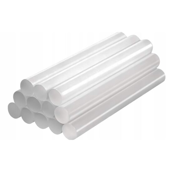Set batoane transparente din silicon pentru pistol de lipit,  11x100 mm, 12 piese, Verke