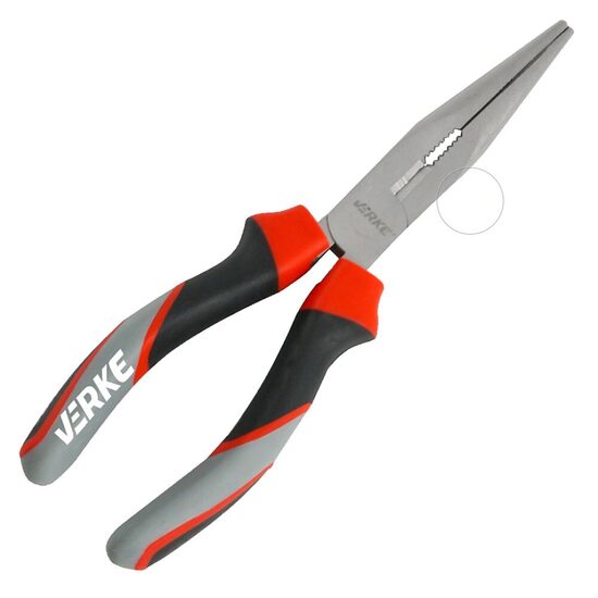 Cleste profesional cu varf semirotund drept alungit cu maner izolat, 160 mm, Verke