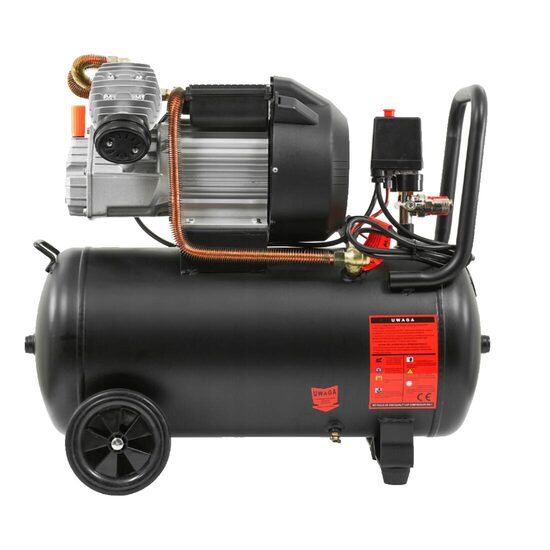 Compresor de aer cu 2 Cilindri, capacitate rezervor 50 Litri, 3 CP, debit 250 l/min, 8 bari, Verke