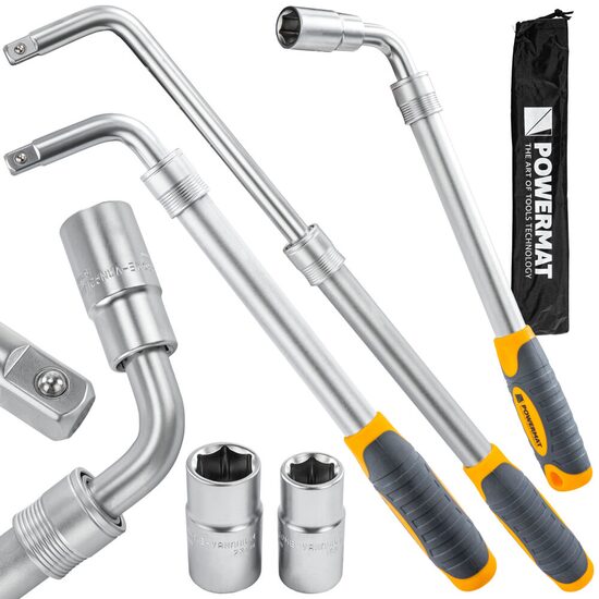 Cheie telescopica cu tubulare, 17-19 mm și 21-23 mm, 350-530 mm, Powermat
