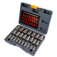 Set extractoare suruburi, 25 piese, dimensiuni 1/8" la 7/8", Powermat