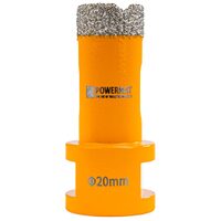 Carota diamantata potrivita pentru gresia porțelanată, plăcile ceramice, granitul, marmura, 20 mmm, Powermat