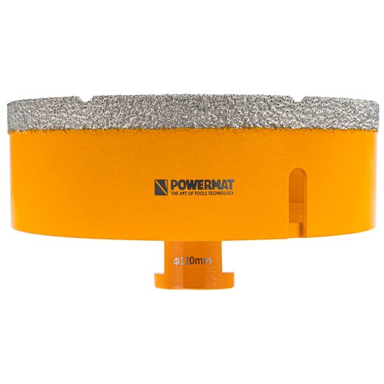 Carota diamantata pentru gresie, granit, ceramica, utilizare umeda/uscata, prindere M14, diametru 120 mm, Powermat