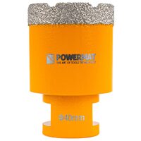 Carota diamantata pentru gresia porțelanată, plăcile ceramice, granitul, marmura, 40 mm, Powermat