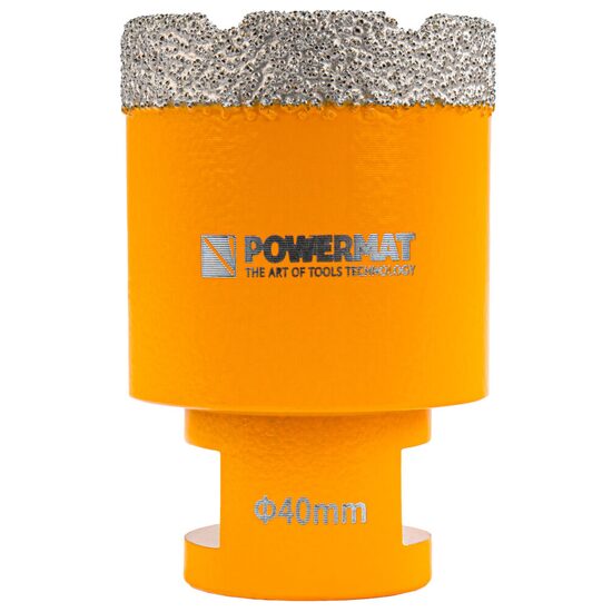 Carota diamantata pentru gresia porțelanată, plăcile ceramice, granitul, marmura, 40 mm, Powermat