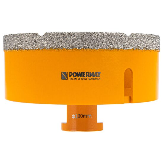 Carota diamantata pentru gresie, granit, ceramica, utilizare umeda/uscata, prindere M14, diametru 100 mm, Powermat