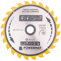 Disc pentru fierastrau circular, 24 dinți vidia, 255 x 30 mm, Powermat