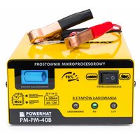 Redresor cu microprocesor, incarcator auto, 6V/12V, curent de incarcare 15A, afisaj LCD,  incarcare in 8 Etape, Powermat