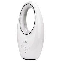 Ventilator vertical cu telecomanda, 60 W, 3 viteze, timer 7.5h, oscilatie, lumina ambientala, LED cu 4 culori, alb, Velano