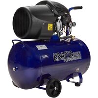 Compresor de aer cu 2 pistoane, pe ulei, capacitate rezervor 100 litri, 3 Kw, presiune maxima 10 bari, debit  530 l/min, Kraft