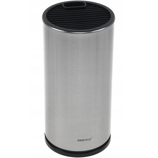 Suport rotund universal pentru cutite, inox satinat, 11,6 x 11,6 x 23,4 cm, argintiu, KingHoff