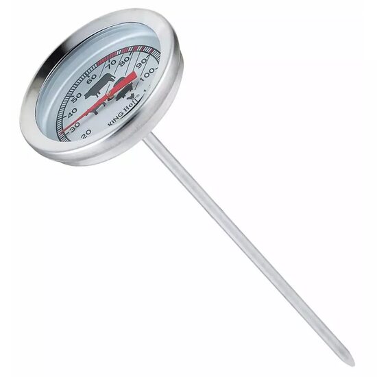 Termometru analogic cu sondă din inox pentru carne, cadran 5 cm, Kinghoff