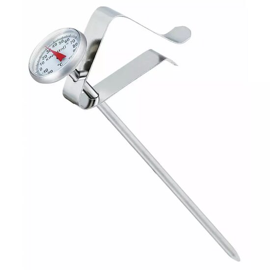 Termometru alimentar de bucatarie din inox cu sonda si clema de prindere,  interval temperatura -20°C la 100°C, Kinghoff 