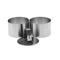 Set 2 forme rotunde culinare din inox cu piston pentru modelarea si decorarea mancarurilor, 7.6 x 5 cm, Kinghoff 