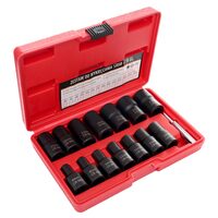 Trusa chei tubulare 1/2" 6-23mm, pentru suruburi deteriorate, 15 piese, Kraft