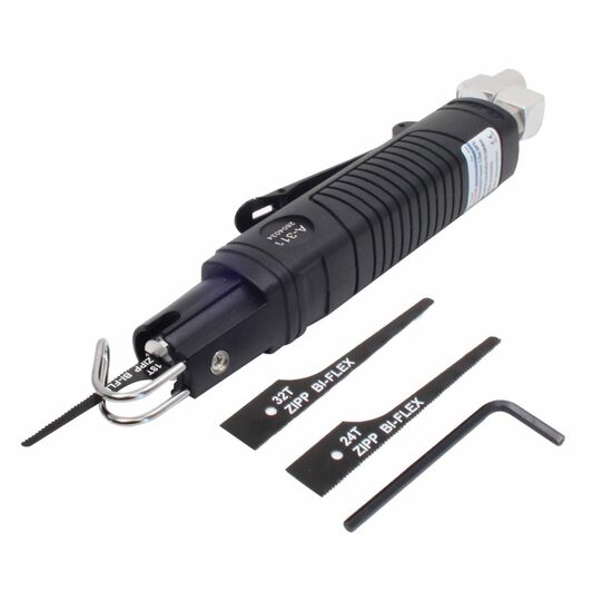 Fierastrau pneumatic tip sabie pentru taierea tablei auto si materialelor metalice, panze incluse, Asta