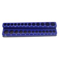 Suport, organizator magnetic de atelier pentru tubulare scurte si lungi, 1/4", 24,1 x 5,5 x 3,65 cm, 26 pozitii, Satra