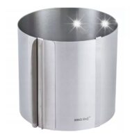Forma reglabila rotunda pentru tort, inox satinat, diametru 16-30 cm, inaltime 15 cm, argintie, Kinghoff 