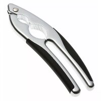 Spargator pentru nuci si alune, din inox, manere antiderapante, 17 cm, argintiu - negru, Kinghoff