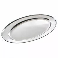 Tava ovala pentru servire din inox, finisaj lucios, lungime 40 cm, argintie, Kinghoff