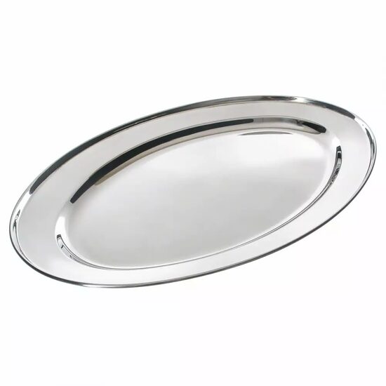 Tava ovala pentru servire din inox, finisaj lucios, lungime 30 cm, argintie, Kinghoff