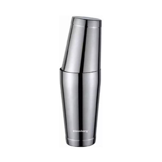 Set shaker, 2 recipiente pentru bauturi si cocktailuri,  inox, capacitate 600 ml 700 ml, grafit, Klausberg