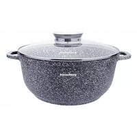 Oala cu capac, din aluminiu cu invelis ceramic marmorat, capacitate 5.6 litri, diametru 26 cm, Klausberg