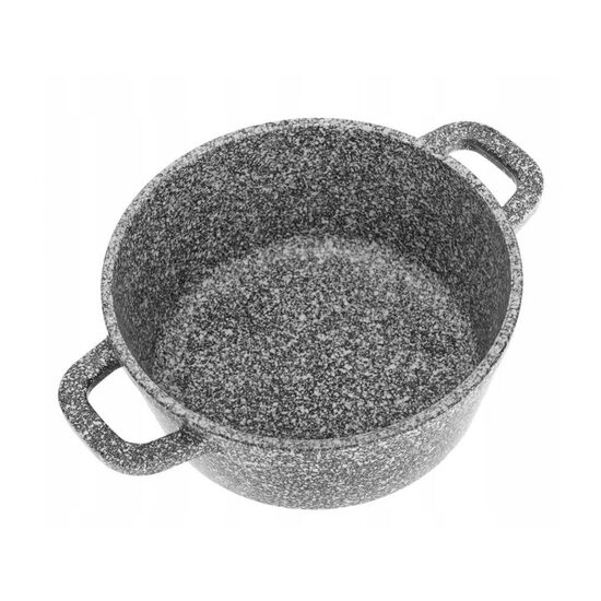 Oala cu capac, din otel cu acoperire ceramica/marmura, capacitate 3.3 litri, diametru 22 cm, gri, Klausberg
