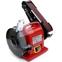 Polizor de banc 2 în 1 cu disc si banda abraziva, 1800 W, 2950 RPM, diametru disc 150 mm, Kraft