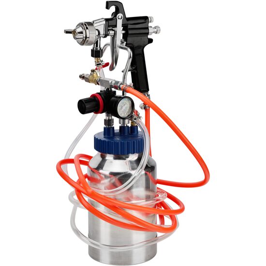 Pistol pneumatic pentru vopsit cu vas sub presiune, duza 2 mm, capacitate rezervor 2 litri, Kraft