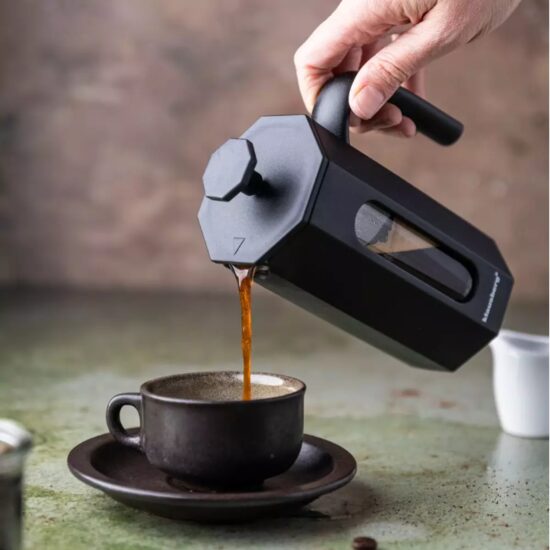 Infuzor pentru cafea, ceai sau ierburi, 350 ml, sticla si inox, negru, Klausberg