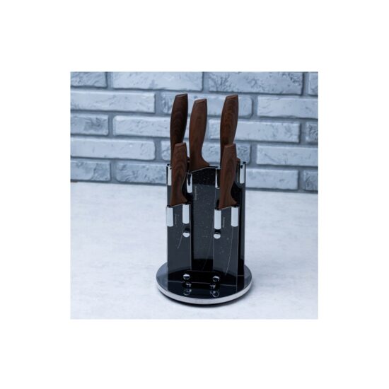 Set cutite din inox, cu suport, 6 piese, Klausberg