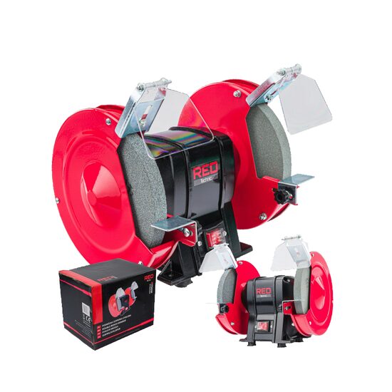 Polizor de banc cu 2 pietre, 200 mm, 1700W, 2950 rpm, Red Technic