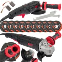 Flex, polizor unghiular 125 mm 1500 W, 10 discuri incluse, Red Technic