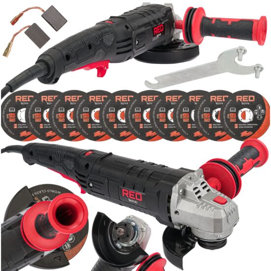 Flex, polizor unghiular 125 mm 1500 W, 10 discuri incluse, Red Technic