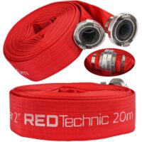 Furtun apa irigatii 2"20 metri, tip pompieri 8 bari, cu cuple, Red Technic