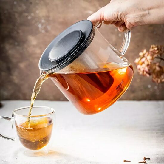 Ceainic cu infuzor, 1 L, din sticla, Kinghoff